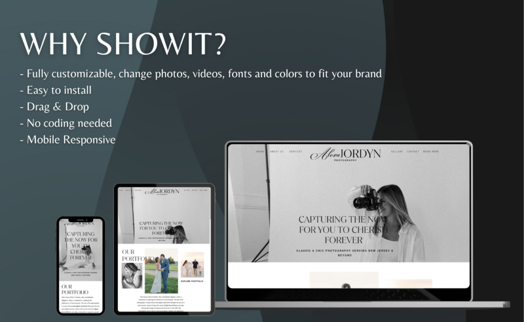 showit photography website